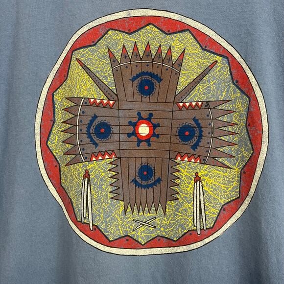 Vintage United Design Apache Cross Native American Short Sleeve Graphic T Shirt - Picture 3 of 8